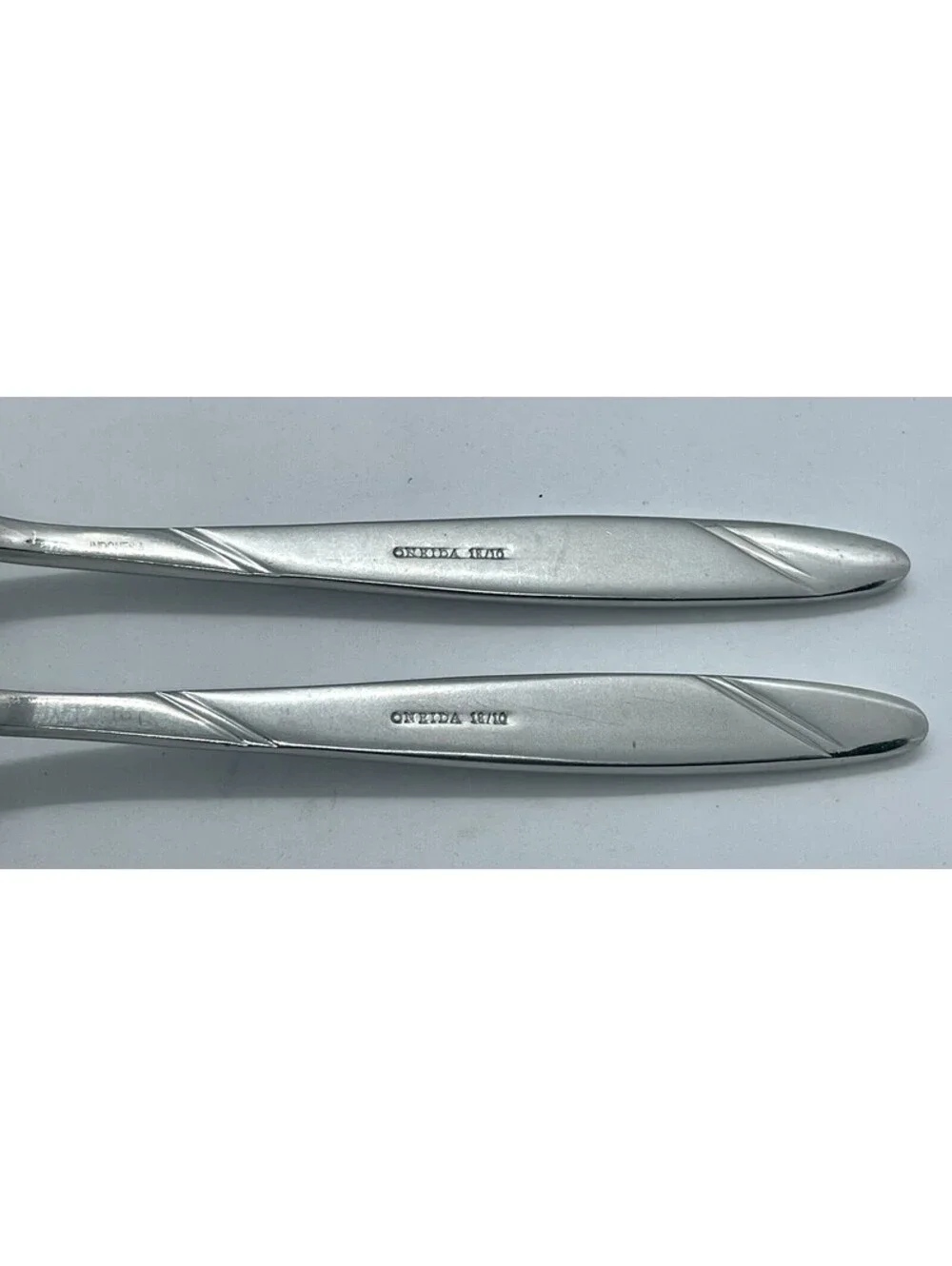 (2) Oneida RISOTTO 18/10 Stainless Frosted Handle Salad Fork Lot ~ 6 3/4